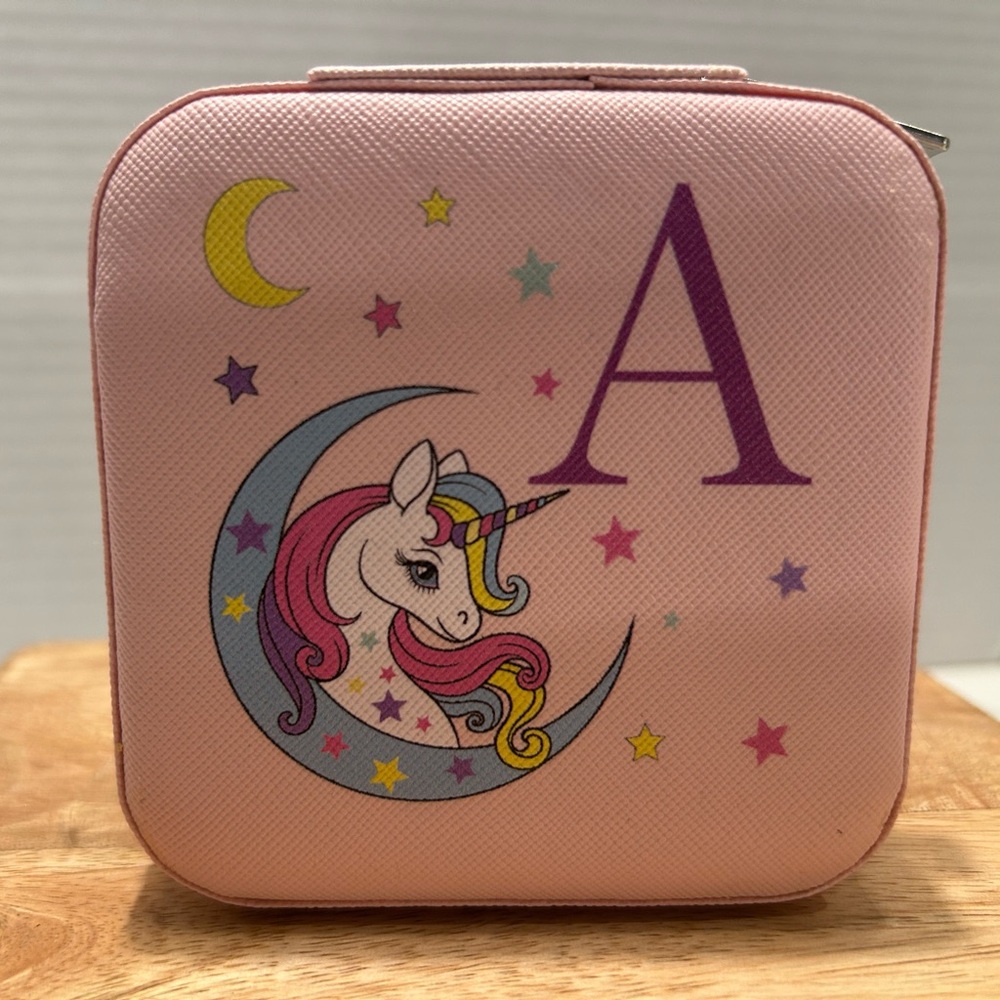 Pink Unicorn Case with Letter A